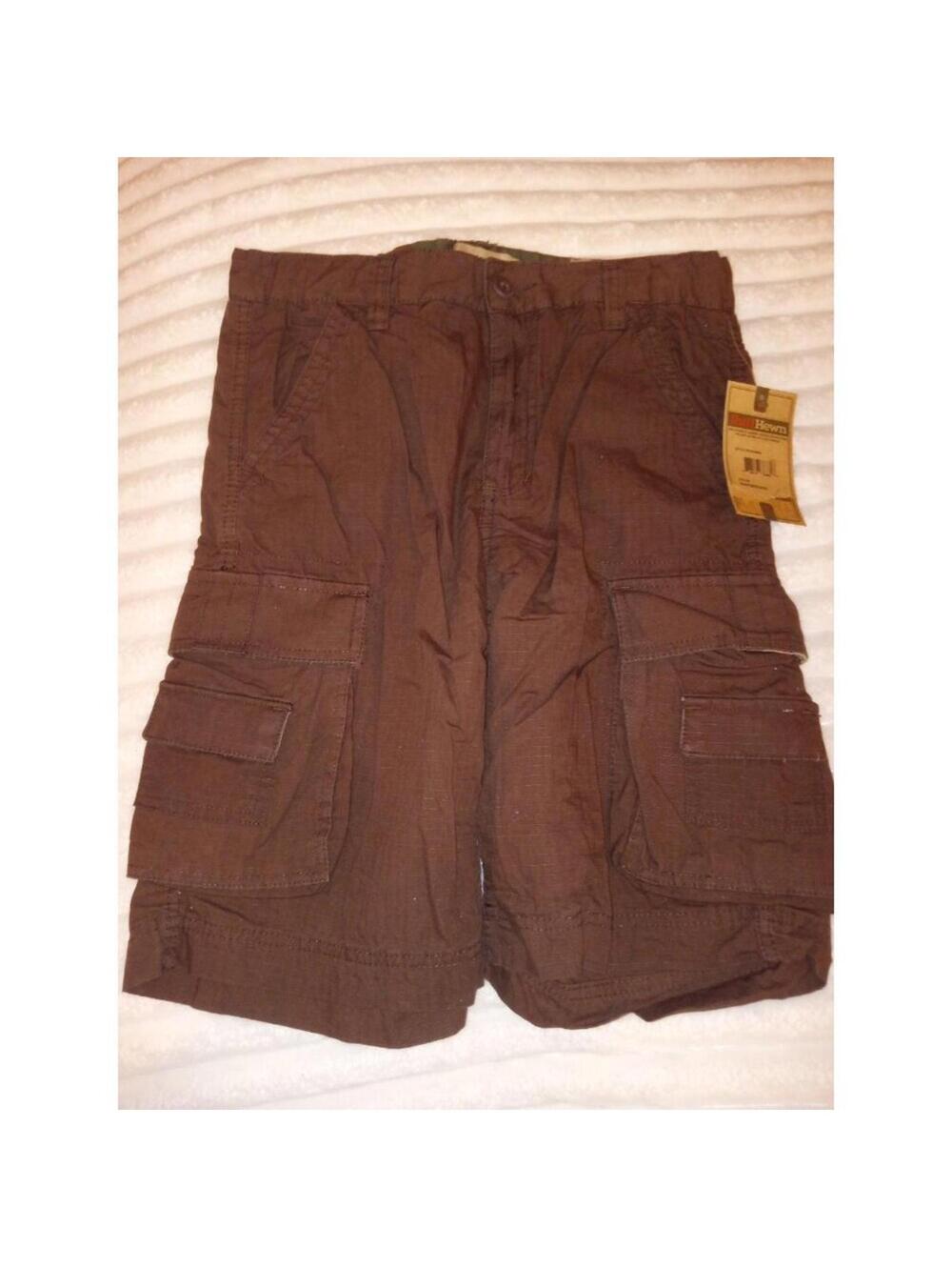 Ruff Hewn Boys Brown Cargo Shorts Size 12 New with Tags
